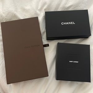 Chanel, Saint Laurent, and Louis Vuitton Box